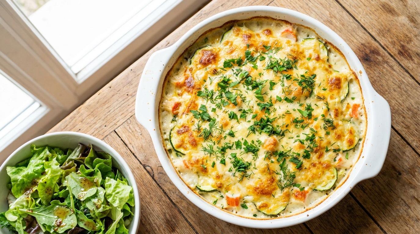 découvrez notre recette de gratin léger au surimi, facile à préparer et délicieusement gourmande pour un repas sain et savoureux.