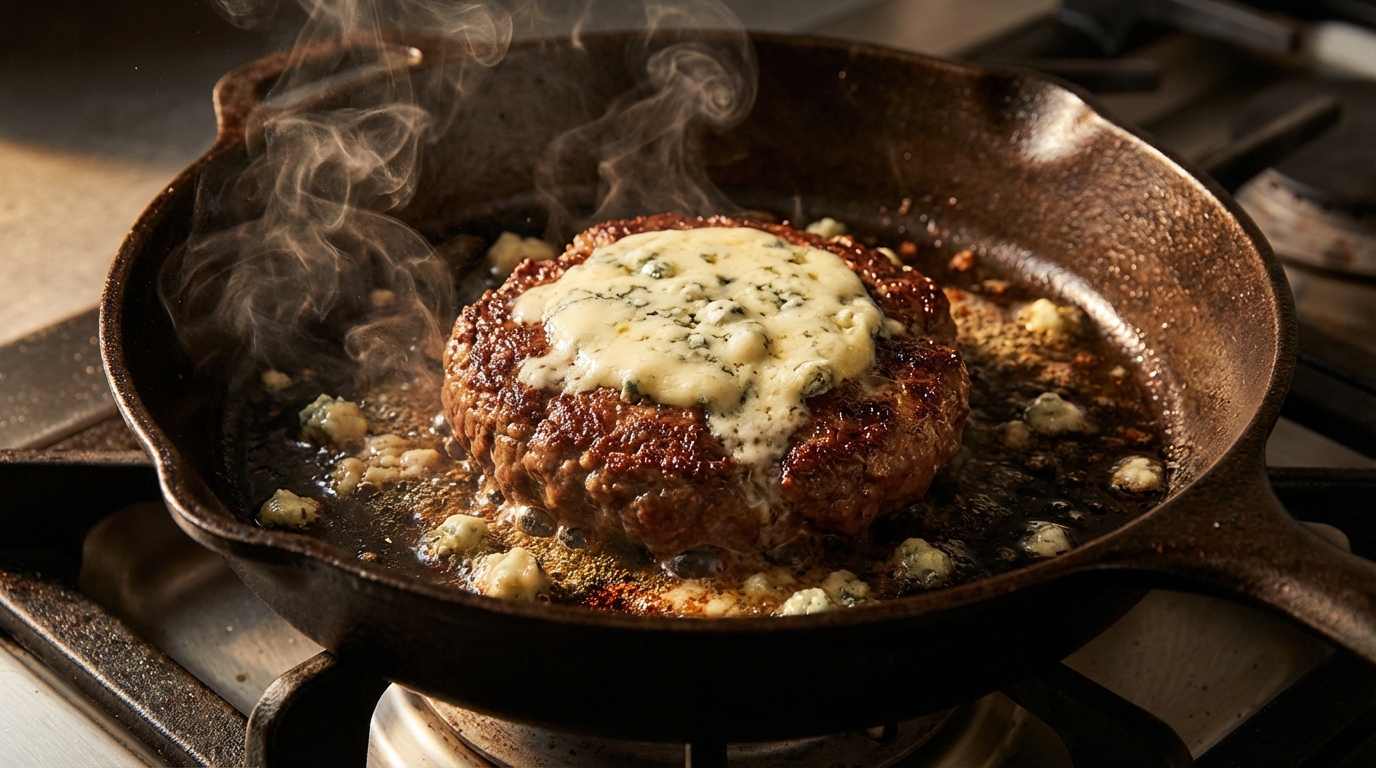 savourez un hamburger au fromage bleu unique, alliant saveurs intenses et recette originale pour un repas gourmand et surprenant.