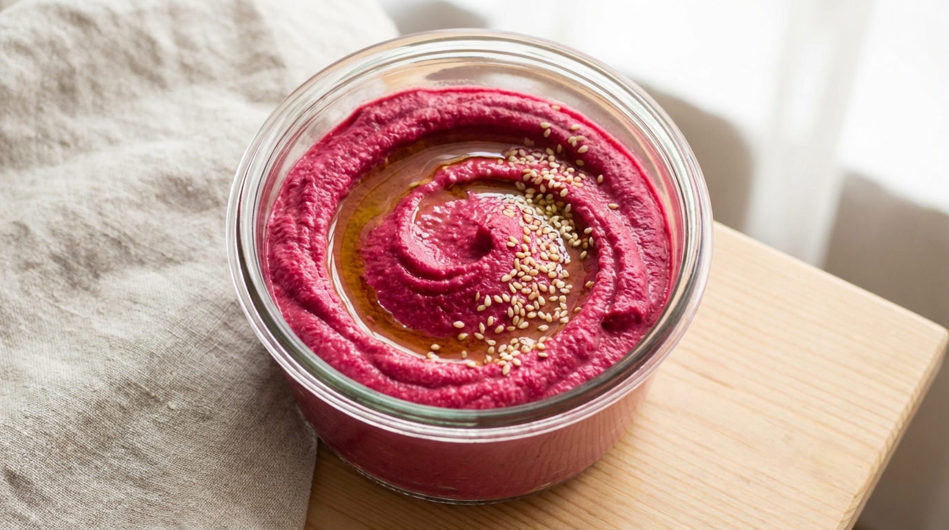 découvrez notre houmous de betterave gourmand au chèvre croustillant, une recette savoureuse et originale qui éveillera vos papilles avec des textures et des goûts surprenants.