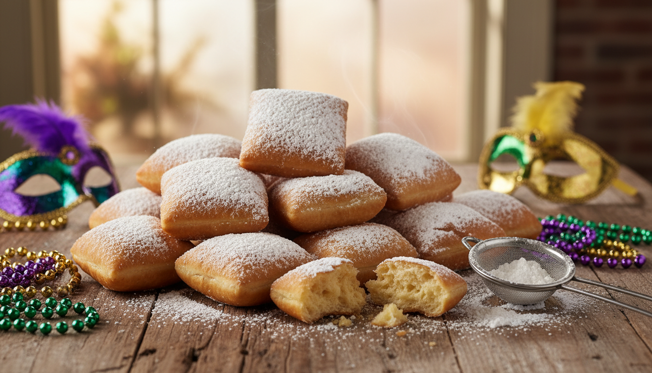 découvrez les beignets de mardi gras de cyril lignac, alliant croustillant et moelleux pour une explosion de saveurs qui fond délicieusement en bouche.