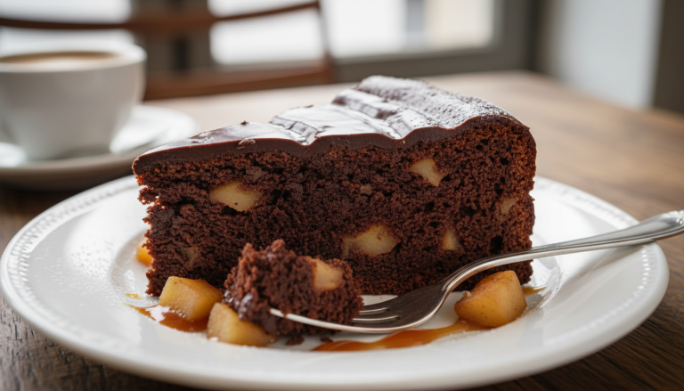 découvrez notre moelleux au chocolat 70 % et pomme, une douceur à la mie sombre et fondante qui cache un cœur surprenant à la découpe, pour un plaisir gourmand et raffiné.
