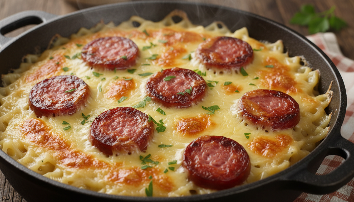 découvrez le délicieux gratin fondant au reblochon et à la saucisse de morteau fumée, une recette savoyarde authentique qui vous transporte au cœur des montagnes.