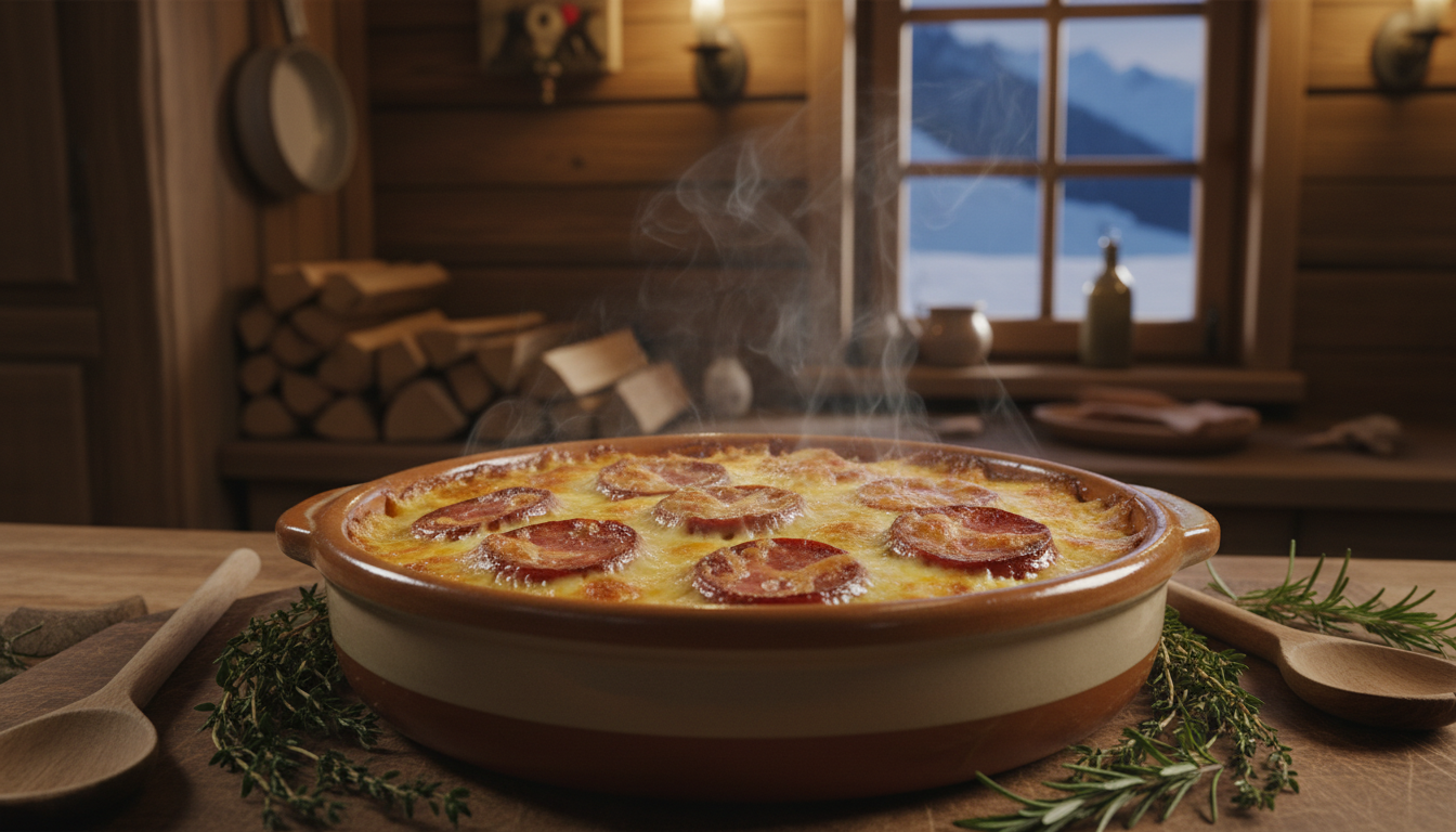 découvrez la recette incontournable du gratin savoyard alliant le goût fondant du reblochon et la saveur fumée de la saucisse de morteau, pour un véritable voyage culinaire au cœur des alpes.