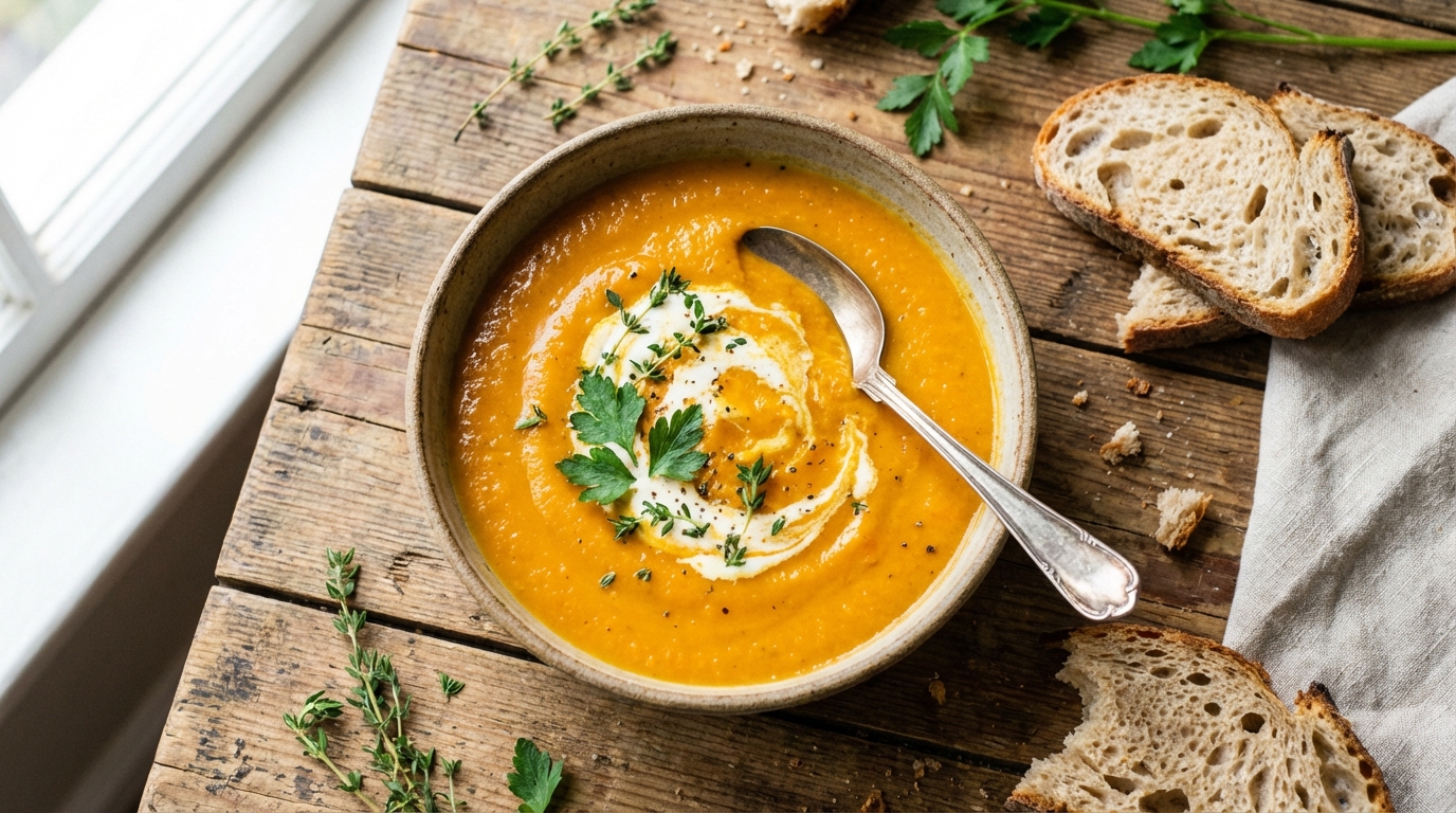 découvrez une recette facile de soupe légère aux carottes et patates douces, idéale pour un repas sain et réconfortant. parfaite pour allier saveur et bien-être au quotidien.