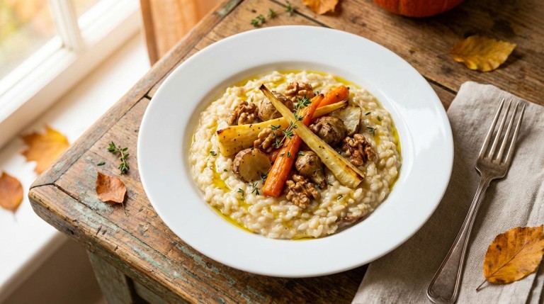 découvrez une recette gourmande de risotto aux légumes oubliés et noix du périgord, un plat savoureux et original qui ravira vos papilles.