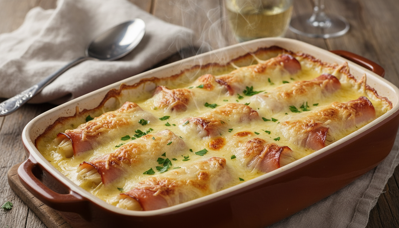 découvrez les endives de grand-mère, roulées, nappées et gratinées, une recette traditionnelle et réconfortante qui vous fera revivre les saveurs authentiques de l'enfance.