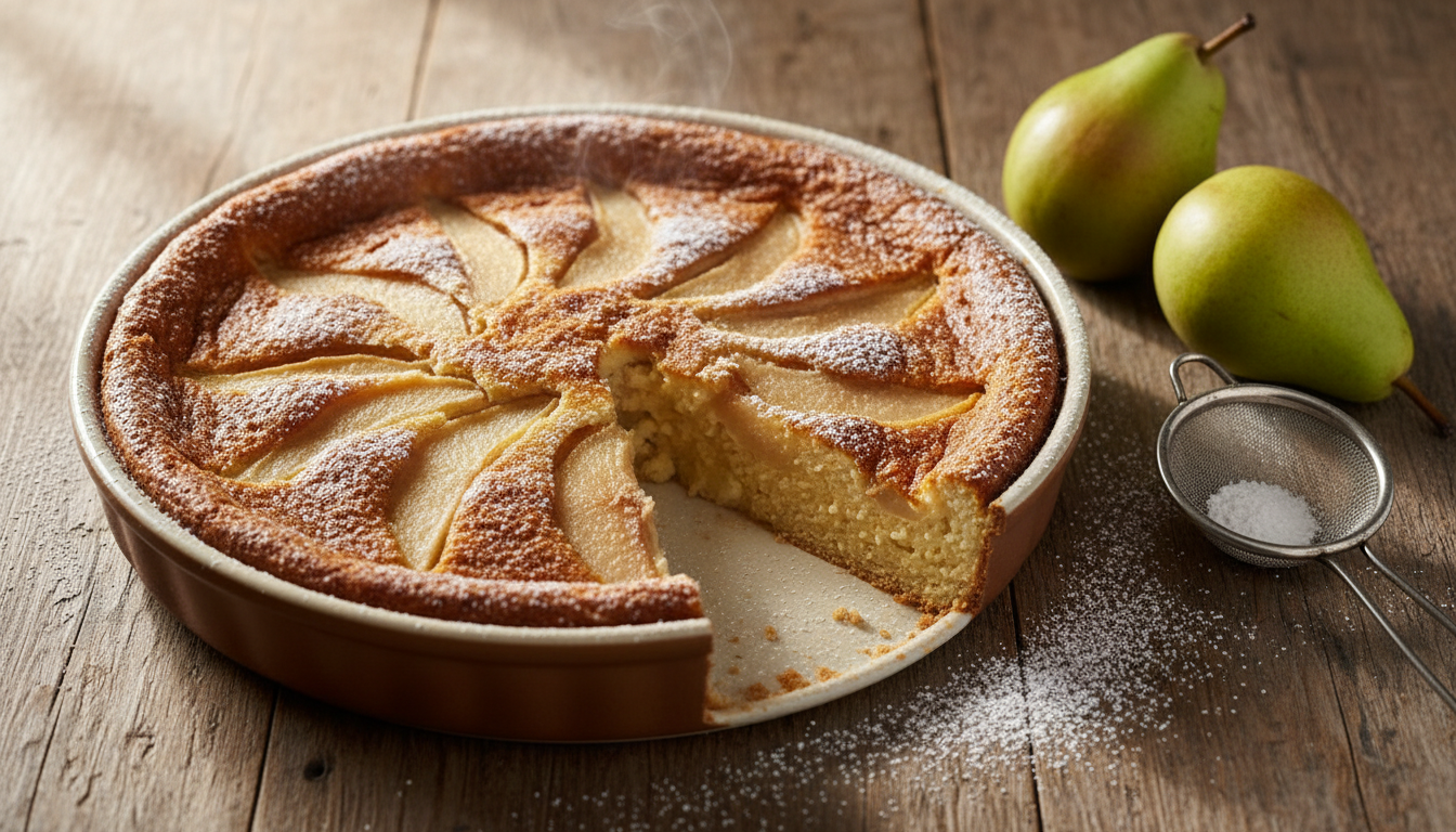découvrez ce clafoutis aux poires facile à réaliser, alliant moelleux et croustillant pour des desserts gourmands et simples à préparer.