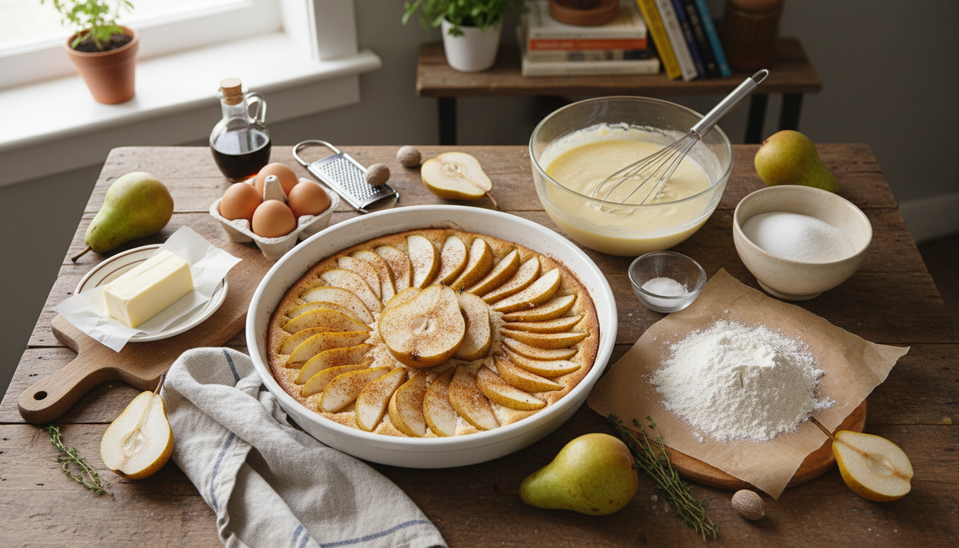 découvrez notre recette facile de clafoutis aux poires, alliant moelleux et croustillant pour des desserts simples et délicieux.