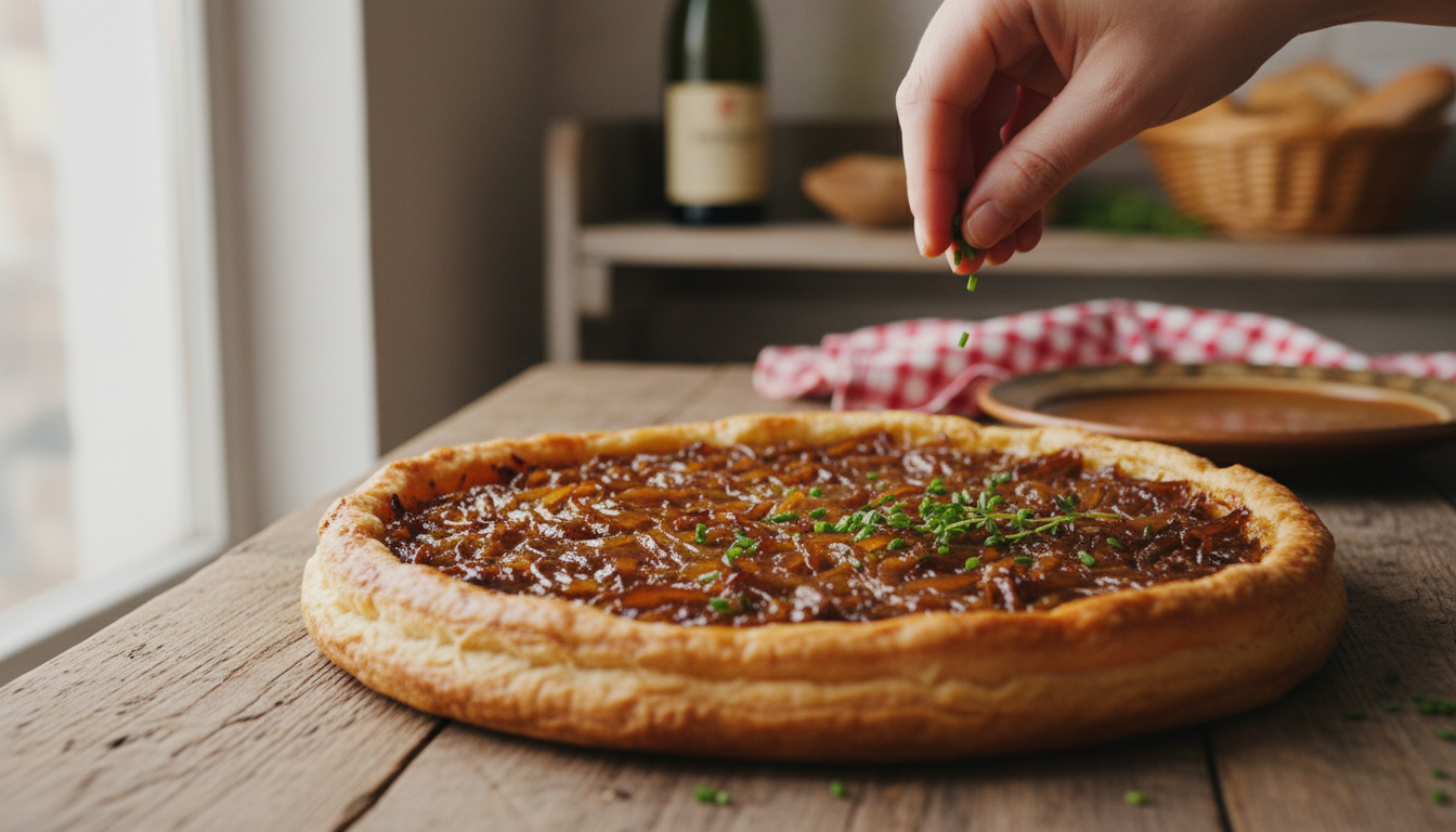 découvrez la recette de la tarte alsacienne aux oignons confits et son secret révélé en fin de service pour sublimer chaque bouchée avec une saveur exceptionnelle.