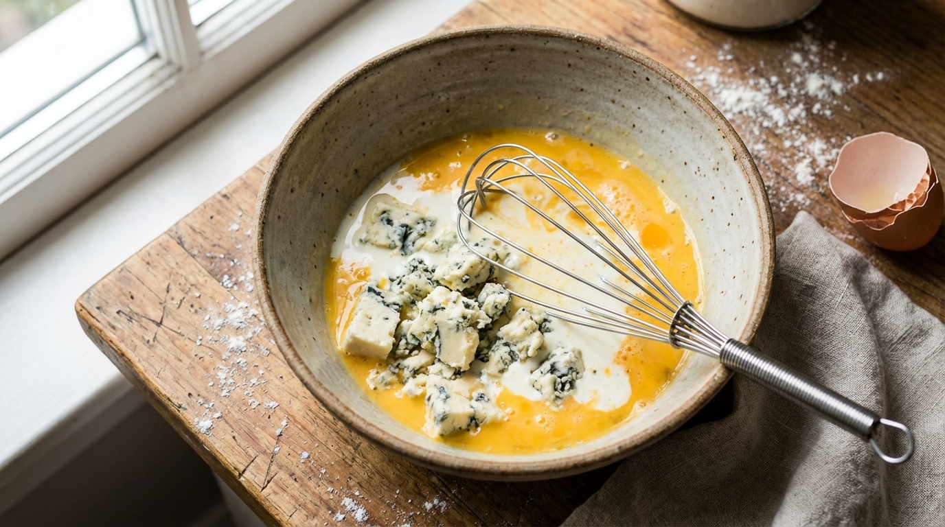 découvrez notre tarte au gorgonzola, une délicieuse symphonie de saveurs fromagères qui ravira vos papilles à chaque bouchée.