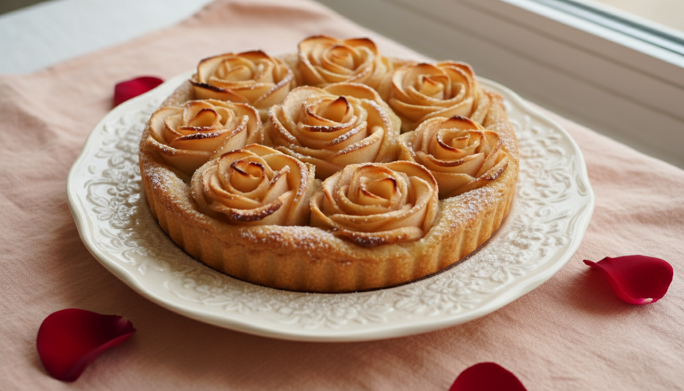 découvrez la tarte aux pommes en roses, un dessert élégant et charmant parfait pour la saint-valentin. une douceur délicieusement accessible qui ravira vos papilles et votre cœur.