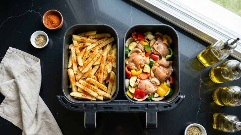 découvrez notre test complet de la friteuse sans huile cosori air fryer twinfry 10l, équipée d'un contrôle intelligent pour une cuisson saine et précise. analyse des performances, fonctionnalités et design.