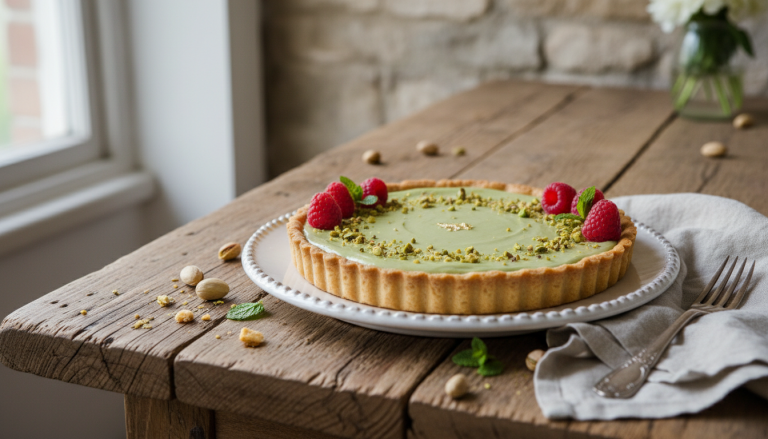 découvrez notre flan pâtissier à la pistache, ultra fondant et savoureux, une douceur irrésistible qui séduit tous les amateurs de desserts sucrés.