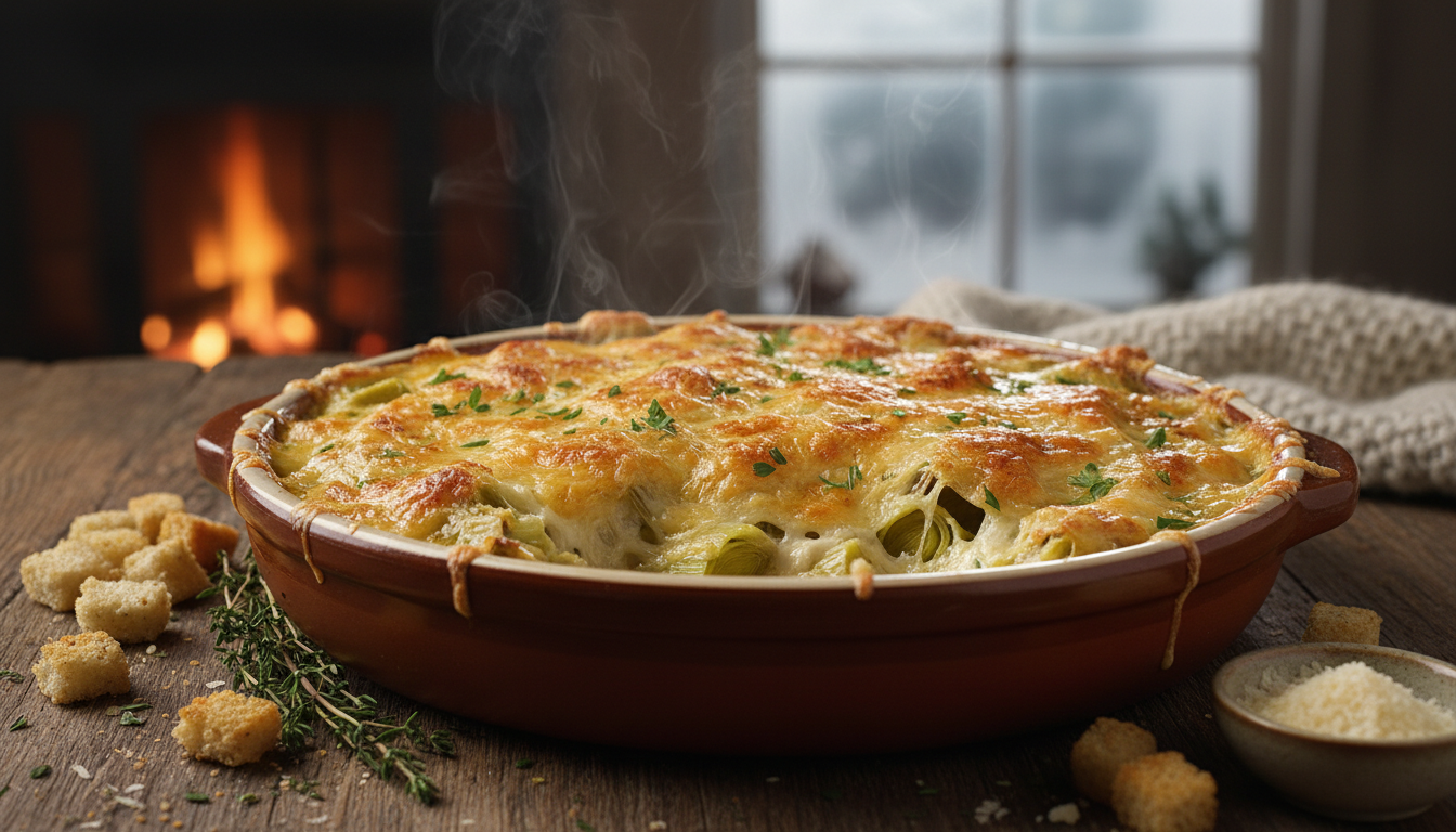 découvrez notre recette facile et gourmande de gratin de poireaux onctueux et doré, idéale pour réchauffer vos soirées d’hiver avec une touche réconfortante.