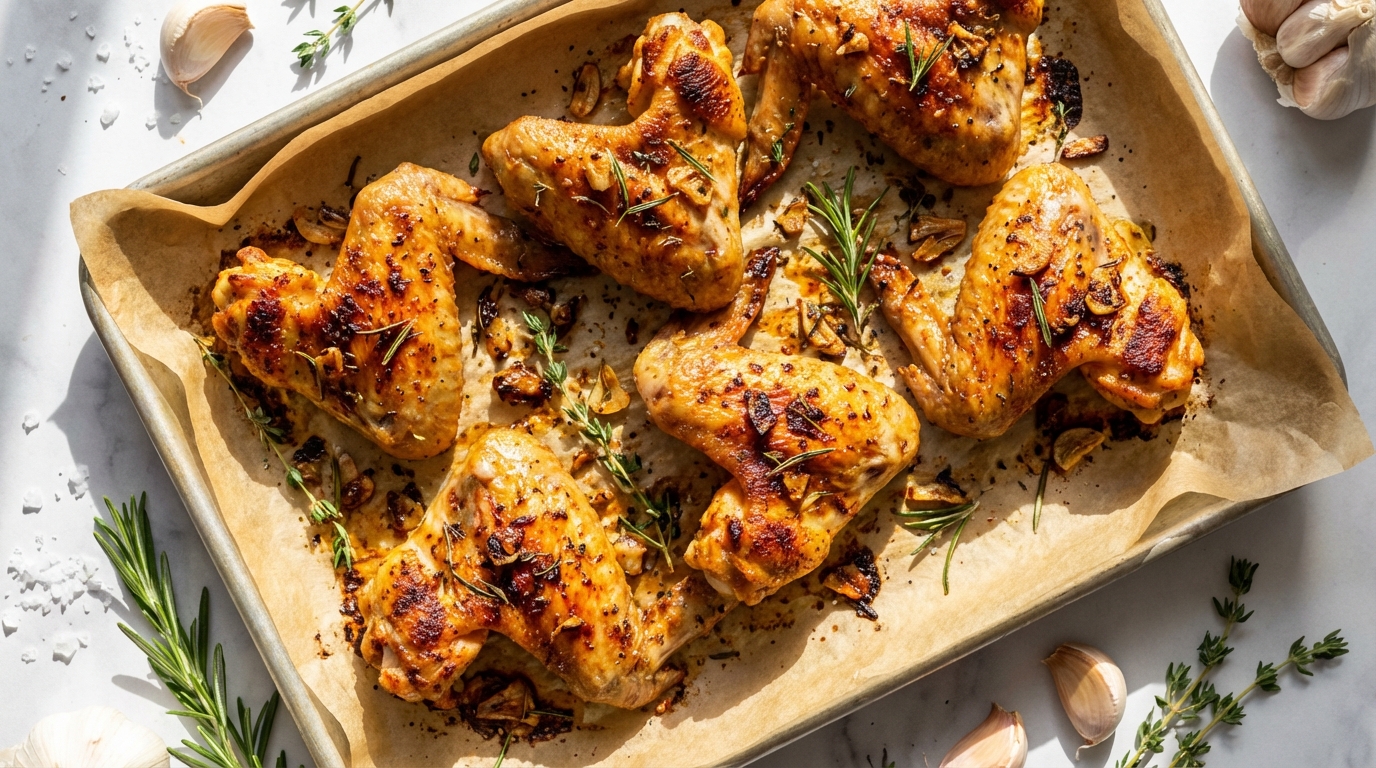 Ailes de poulet marinées à l&rsquo;ail : une recette légère et savoureuse