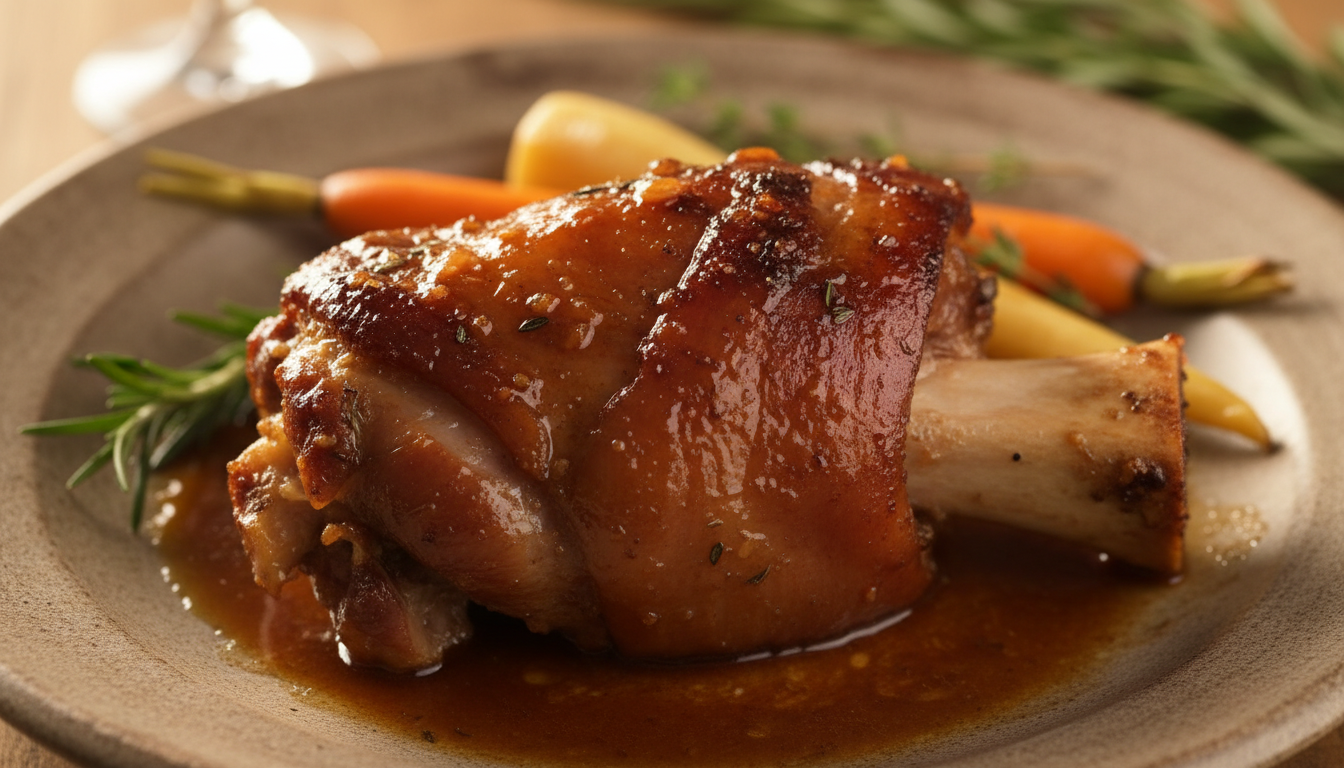 savourez un jarret fondant après trois heures de cuisson au four, pour transformer votre repas en un moment d'émotion unique et inoubliable.