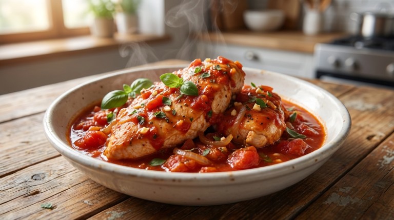 découvrez notre recette légère de blancs de dindonneau en sauce tomate mijotée, pleine de saveurs et idéale pour un repas sain et gourmand.