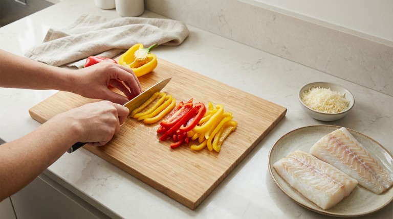 découvrez la recette du cabillaud en papillote, un délicieux mariage de fromage fondant et poivrons croquants pour un plat savoureux et léger.
