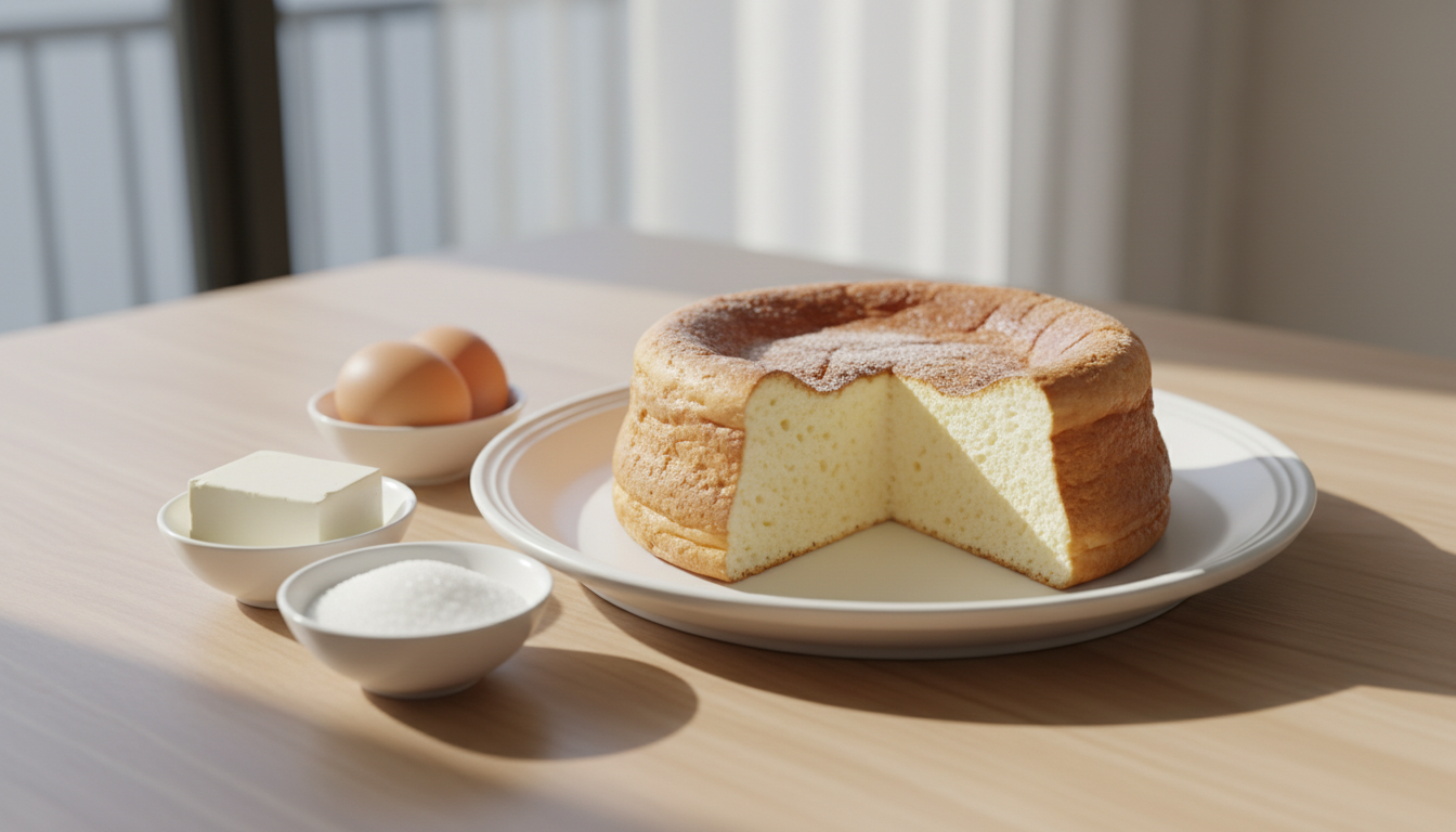 découvrez notre recette facile du cheesecake japonais soufflé avec seulement 3 ingrédients, pour un goûter léger, fondant et délicieux.