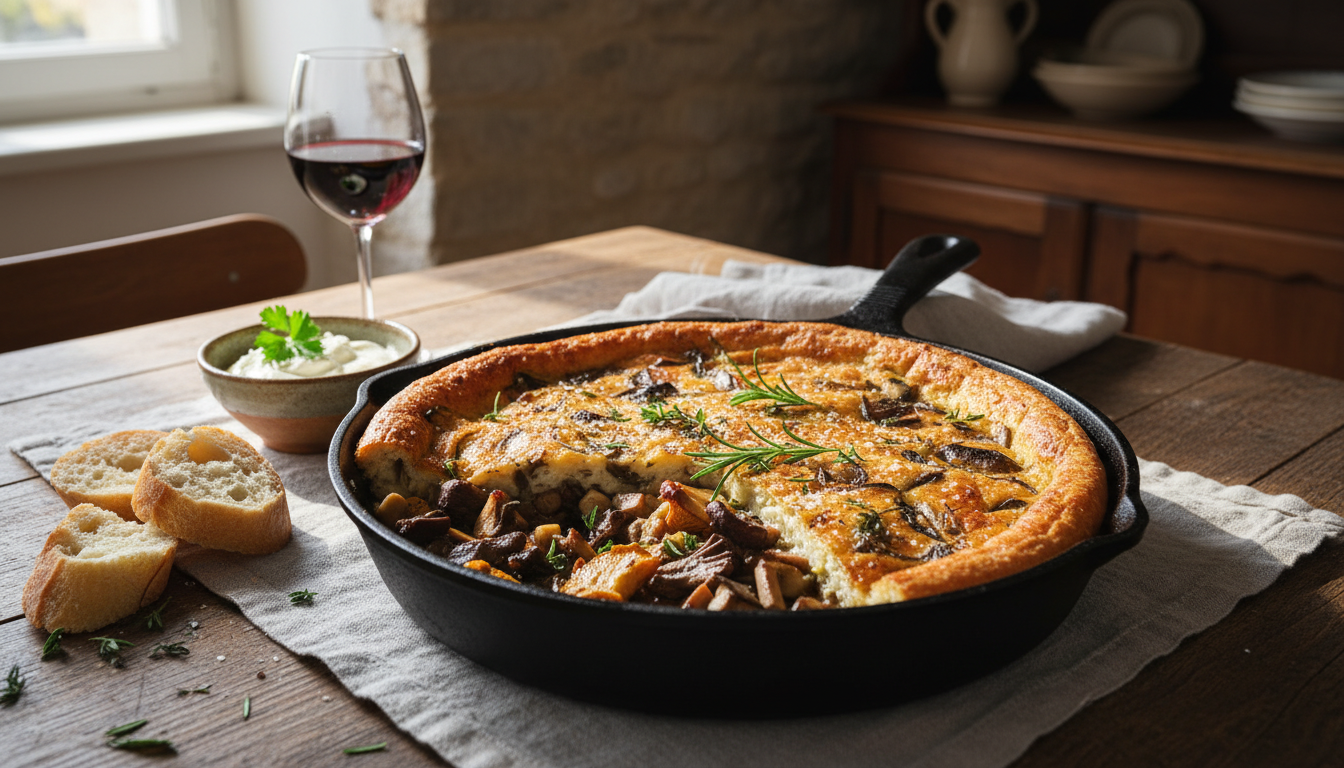 découvrez notre recette de clafoutis salé aux champignons, un plat moelleux et doré qui apportera une touche gourmande et raffinée à votre dîner.
