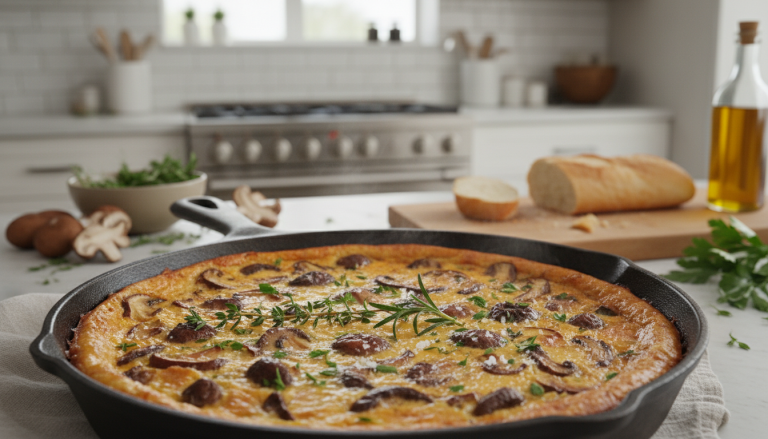 découvrez notre recette facile et savoureuse de clafoutis salé aux champignons, un plat moelleux et doré qui apportera une touche gourmande et raffinée à vos dîners.