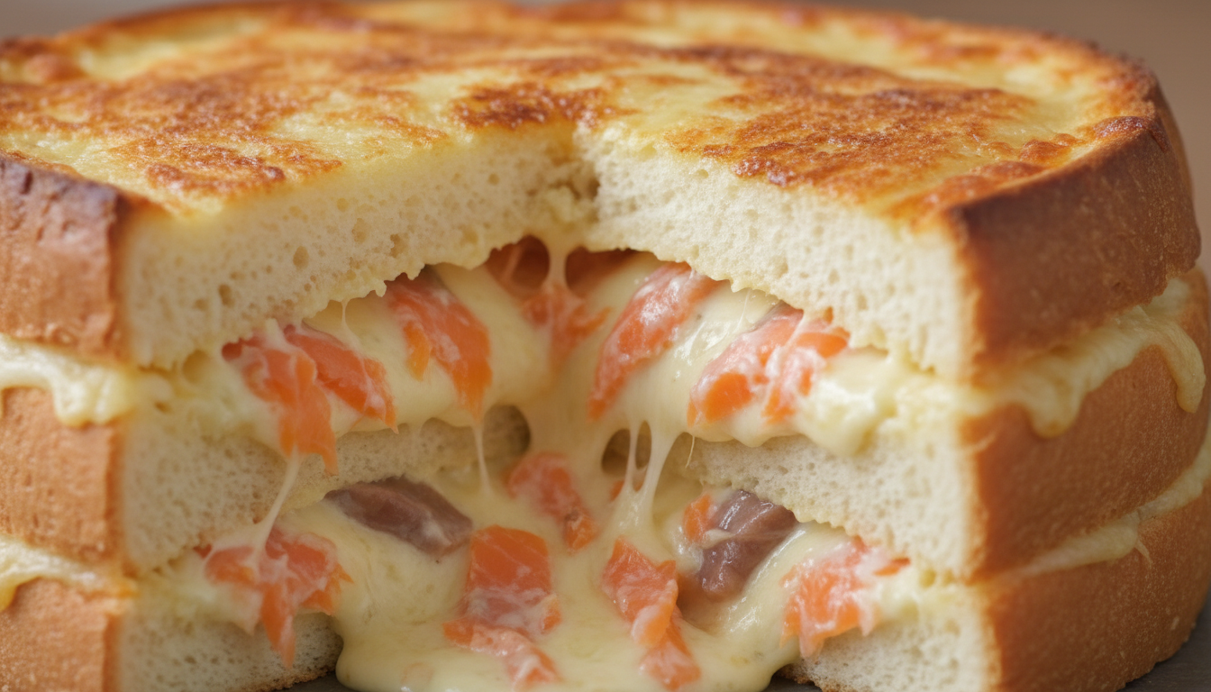 découvrez le croque-cake au saumon fumé, une recette savoureuse où le pain de mie renferme un cœur fondant et irrésistible, parfait pour un repas gourmand et facile à réaliser.