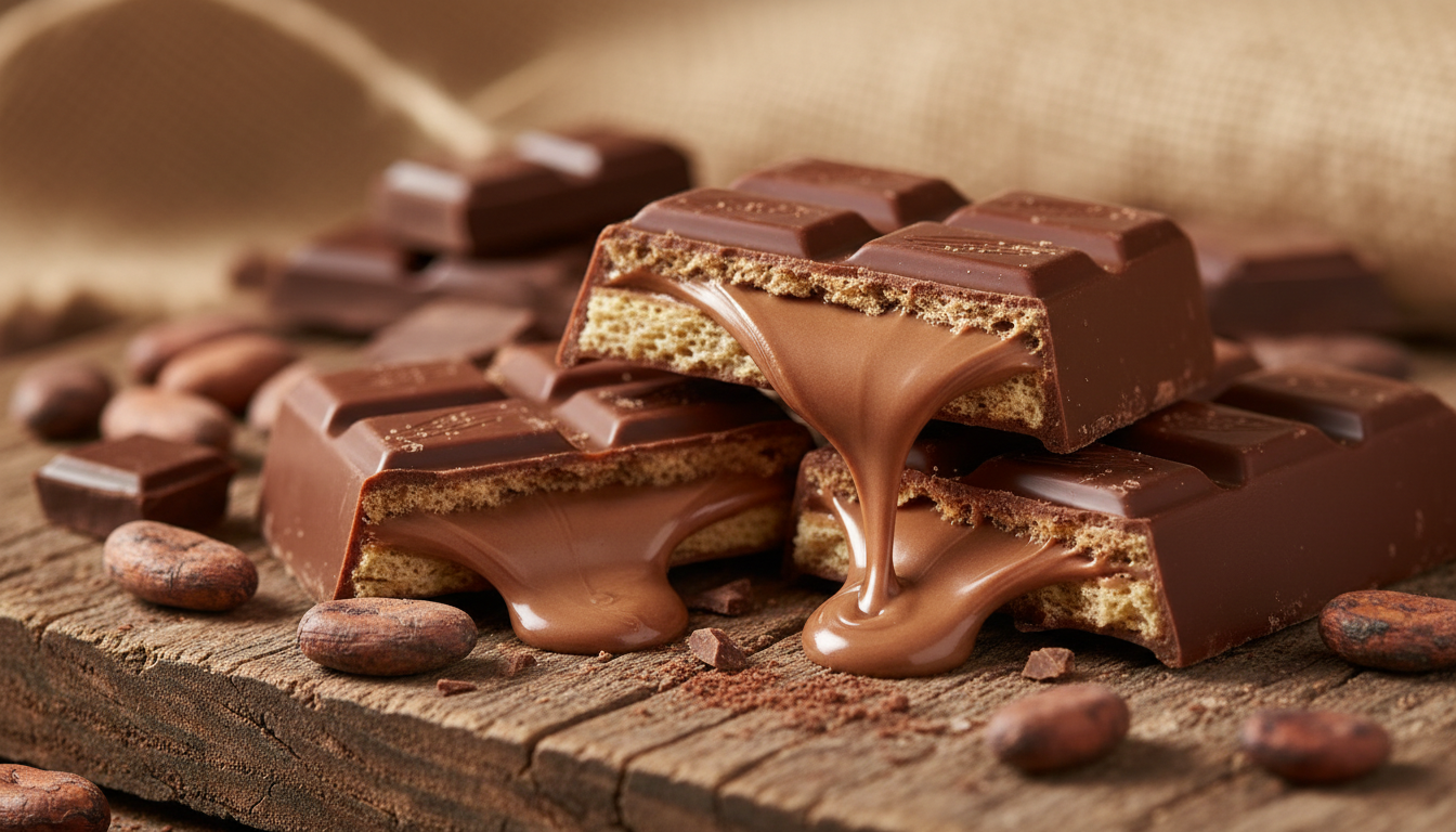 découvrez nos barres chocolatées maison au cœur lacté et croustillant, une gourmandise irrésistible qui dépasse largement celles du supermarché. faciles à préparer et délicieuses, elles raviront vos papilles !