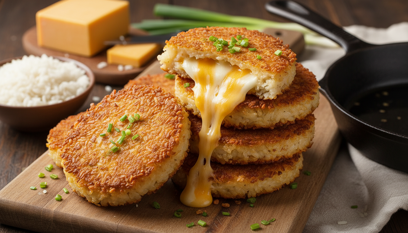 savourez notre galette croustillante au riz cuit, dévoilant un cœur fondant et plein de saveurs délicates pour un plaisir gourmand garanti.