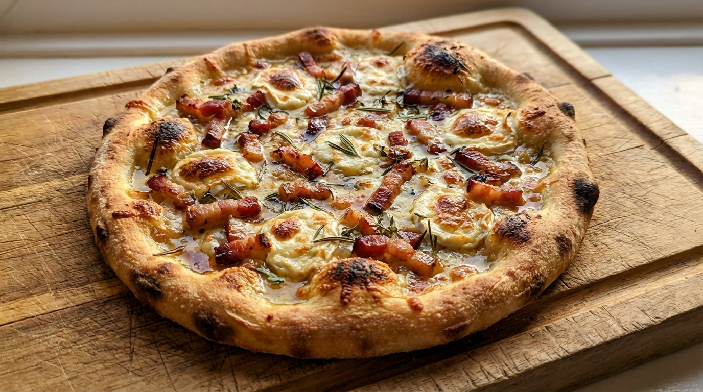 découvrez notre recette savoureuse de pizza au chèvre et lardons, un délice gourmand alliant des saveurs riches et authentiques pour régaler vos papilles.