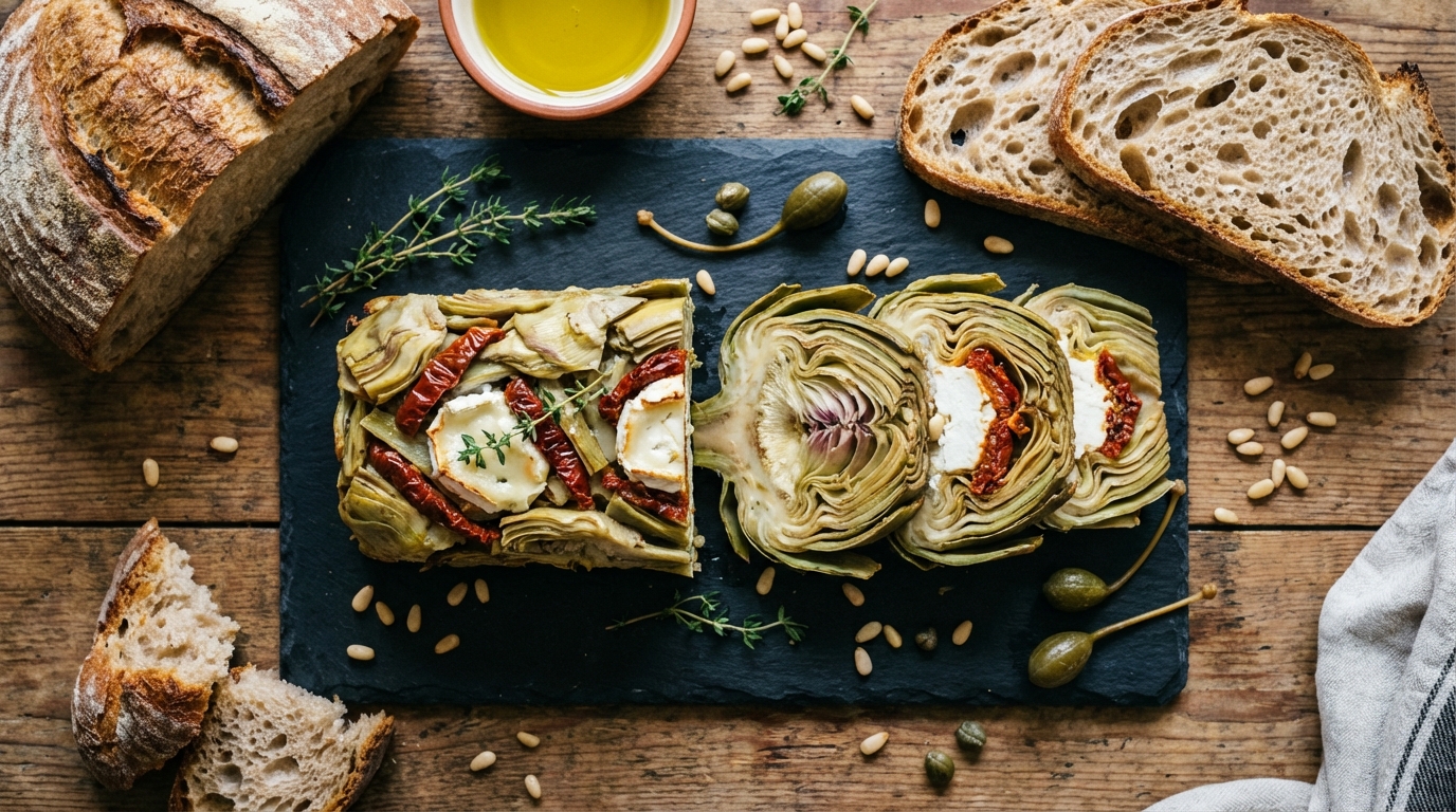 découvrez notre délicieuse recette de terrine d’artichaut au fromage frais et tomates séchées, alliant saveurs authentiques et fraîcheur pour un plat gourmet facile à réaliser.