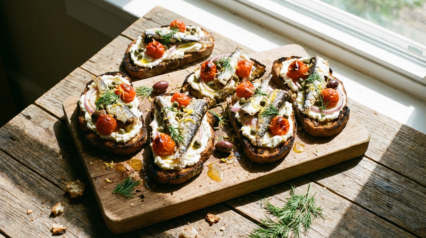 découvrez notre recette rapide et savoureuse de tartines de sardines au fromage frais, parfaite pour un repas gourmand et facile à préparer.