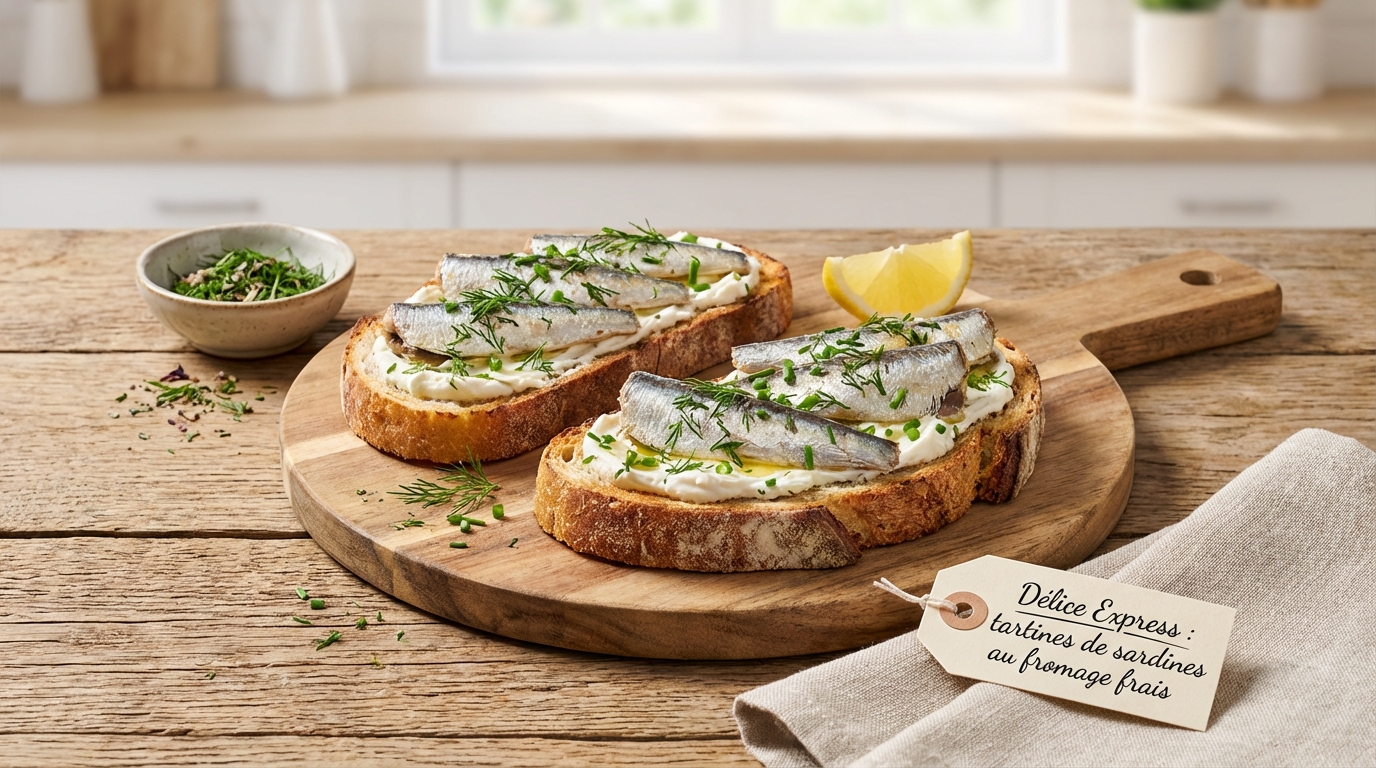 découvrez la recette gourmande et facile des tartines de sardines au fromage frais, un délice express parfait pour un repas savoureux et rapide.