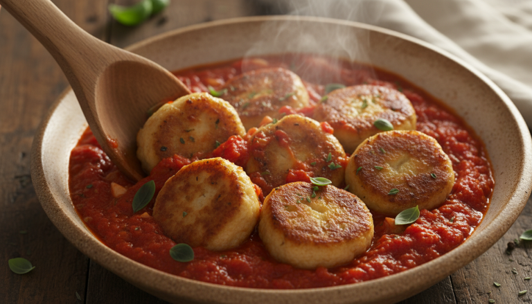 découvrez nos délicieuses quenelles dauphinoises nappées d'une sauce tomate maison, un plat traditionnel savoureux qui ravira vos papilles.