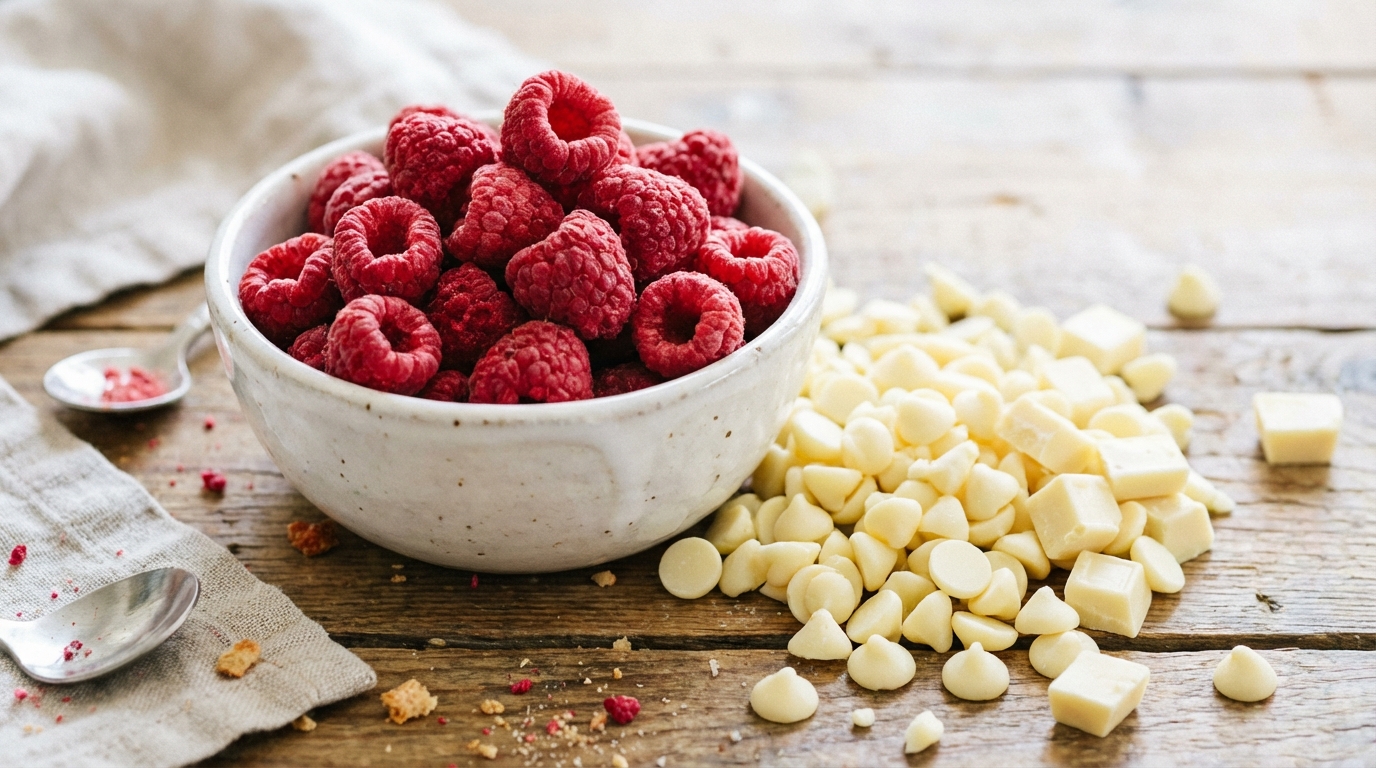 découvrez des recettes simples et gourmandes de bouchées légères à la framboise et au chocolat blanc, parfaites pour un plaisir sucré sans culpabilité.