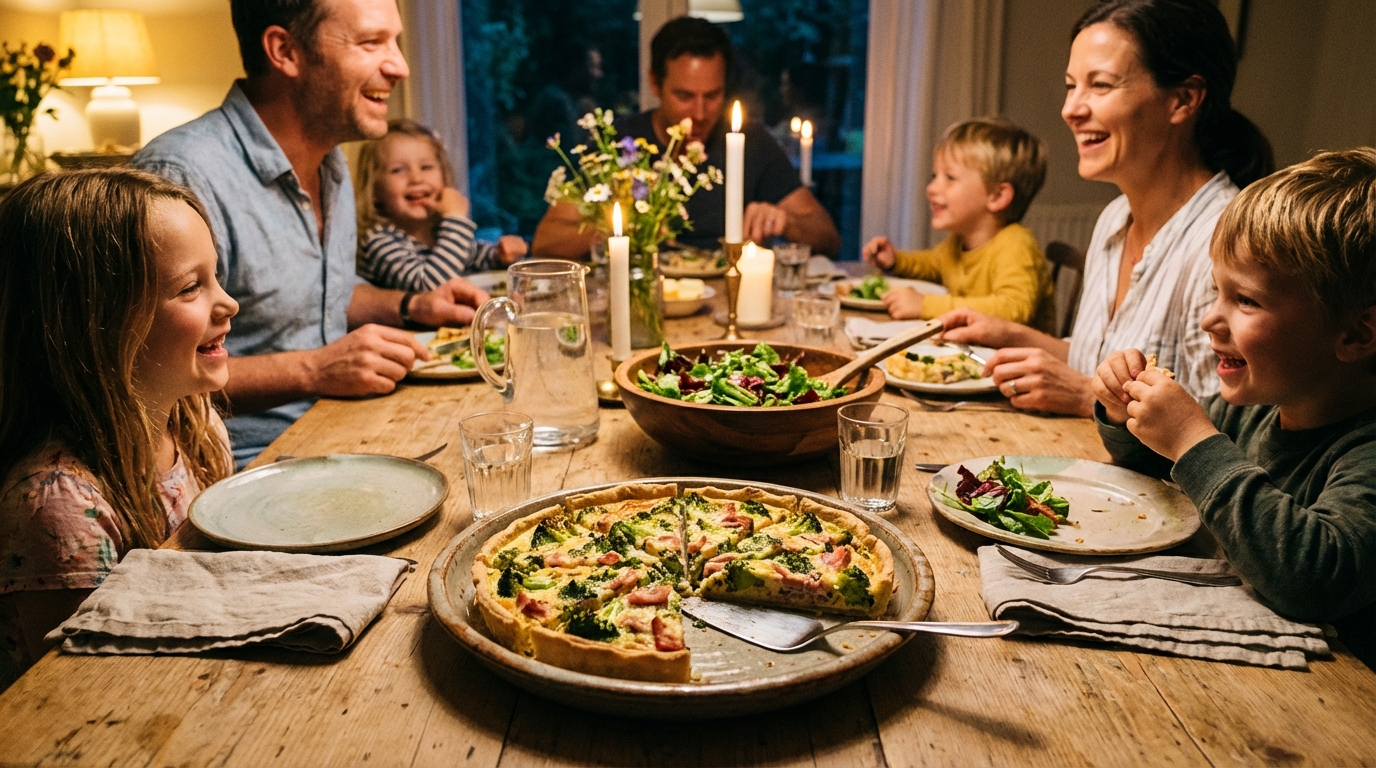 découvrez notre recette facile et rapide de quiche légère au brocoli et jambon, réalisée avec le thermomix pour un plat savoureux et sain.