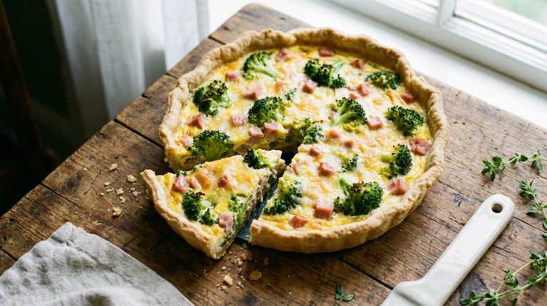 découvrez une recette facile et rapide de quiche légère au brocoli et jambon, préparée avec le thermomix pour un repas savoureux et sain.