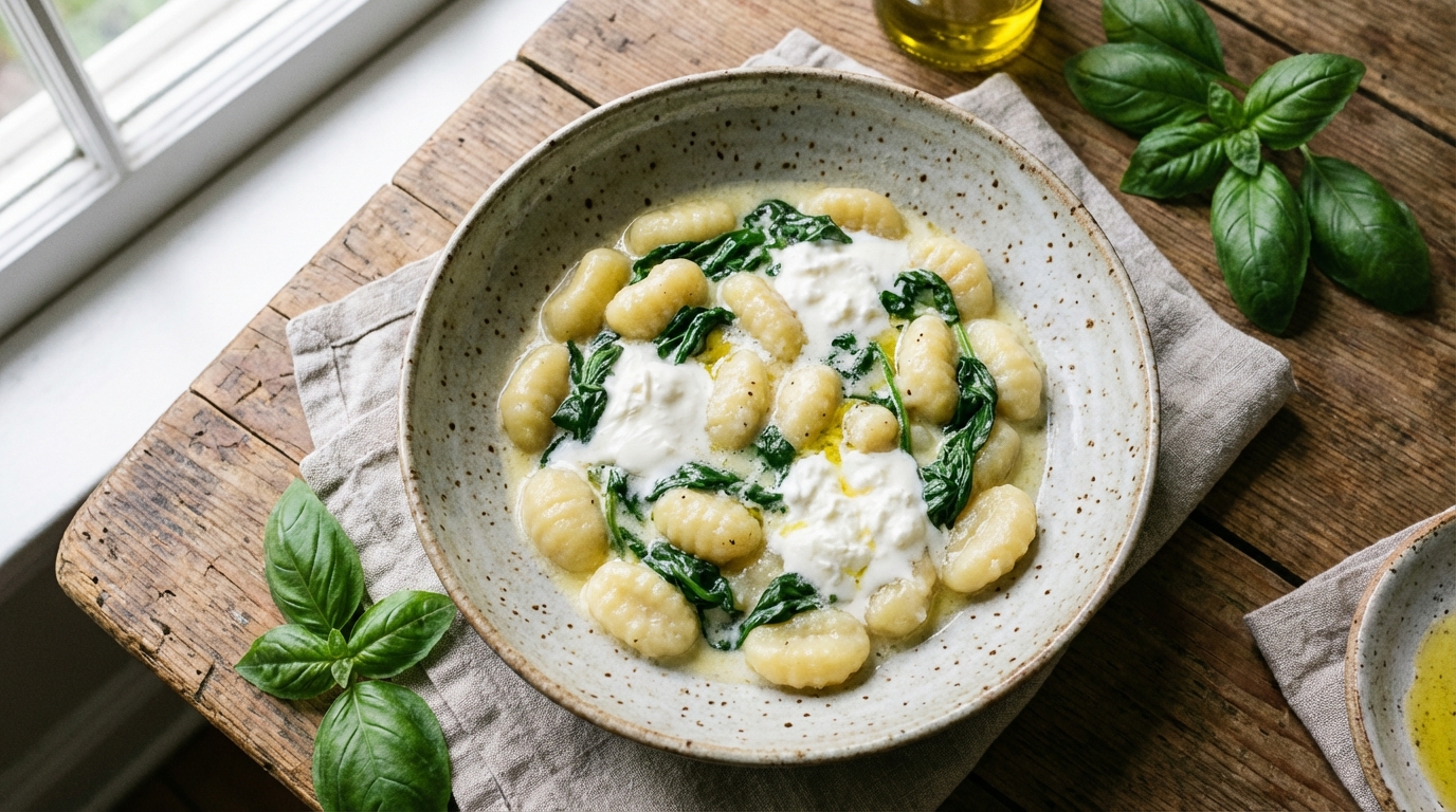 découvrez une recette simple et gourmande de gnocchis aux épinards et fromage frais, idéale pour un repas savoureux et facile à préparer.