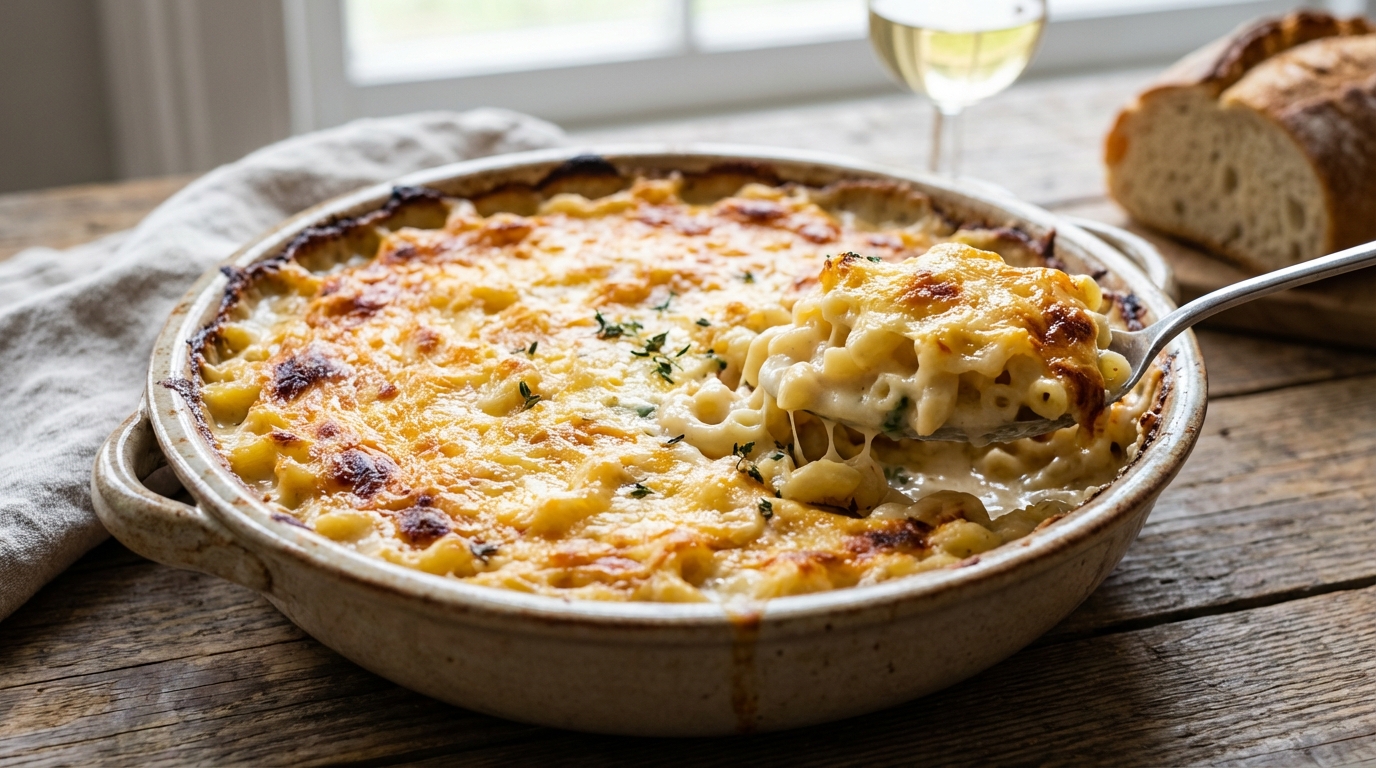 découvrez notre recette gourmande de gratin de macaroni à la crème fraîche, un plat délicieux et réconfortant facile à préparer pour toute la famille.