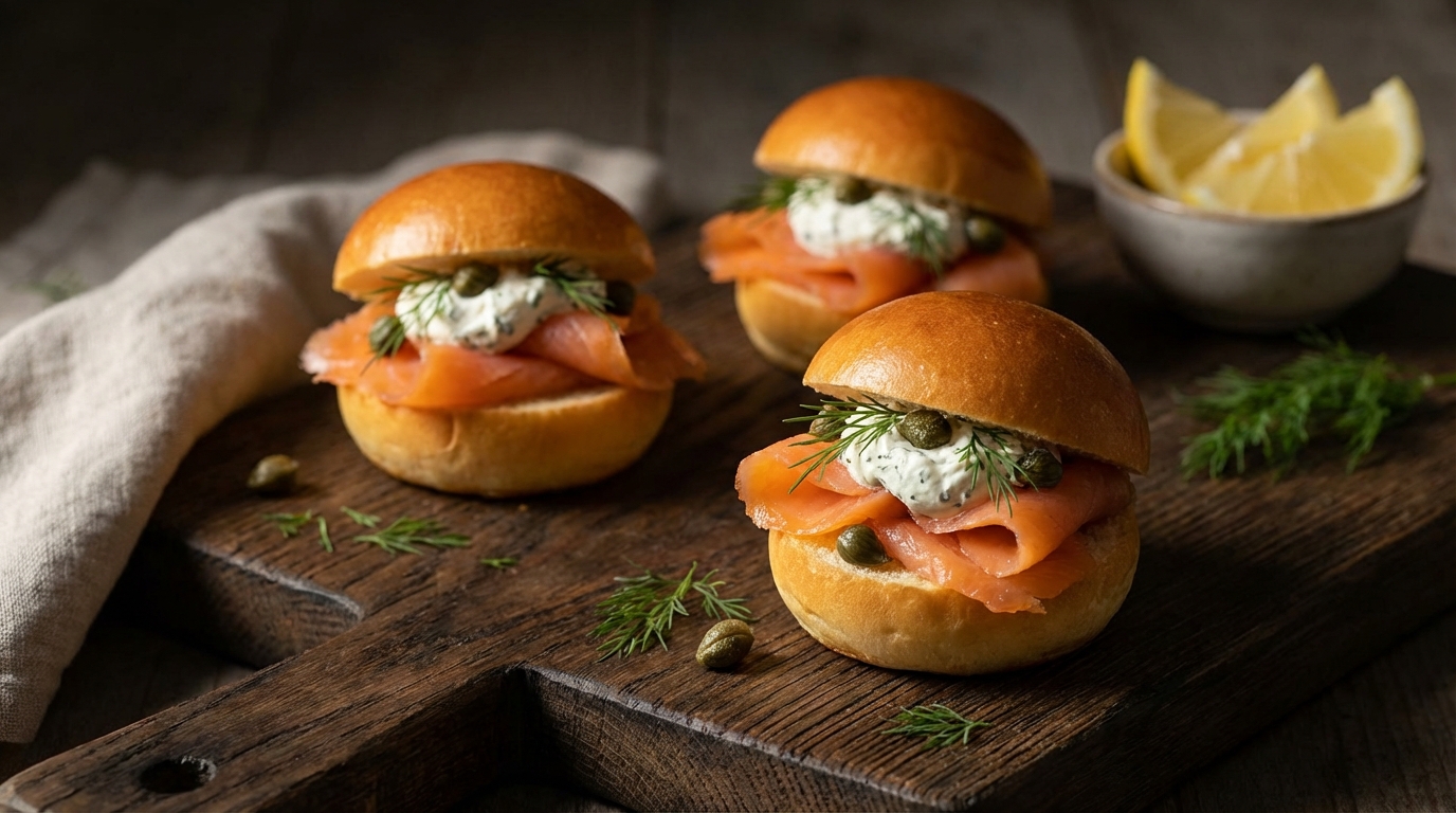 découvrez une recette simple et gourmande de mini-burgers au saumon fumé et fromage frais, parfaite pour un apéritif ou un repas léger. savourez des bouchées délicieuses et raffinées en quelques minutes.