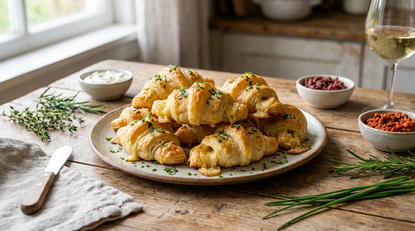 découvrez la recette facile des mini croissants apéritifs au fromage, ail et fines herbes pour des apéros gourmands et savoureux. parfaits pour régaler vos invités en toute simplicité.