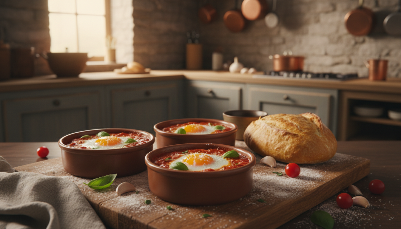 découvrez une recette simple et savoureuse d’œufs à la tomate au four, parfaite pour un dîner réconfortant en mars, utilisant seulement trois ingrédients du placard.