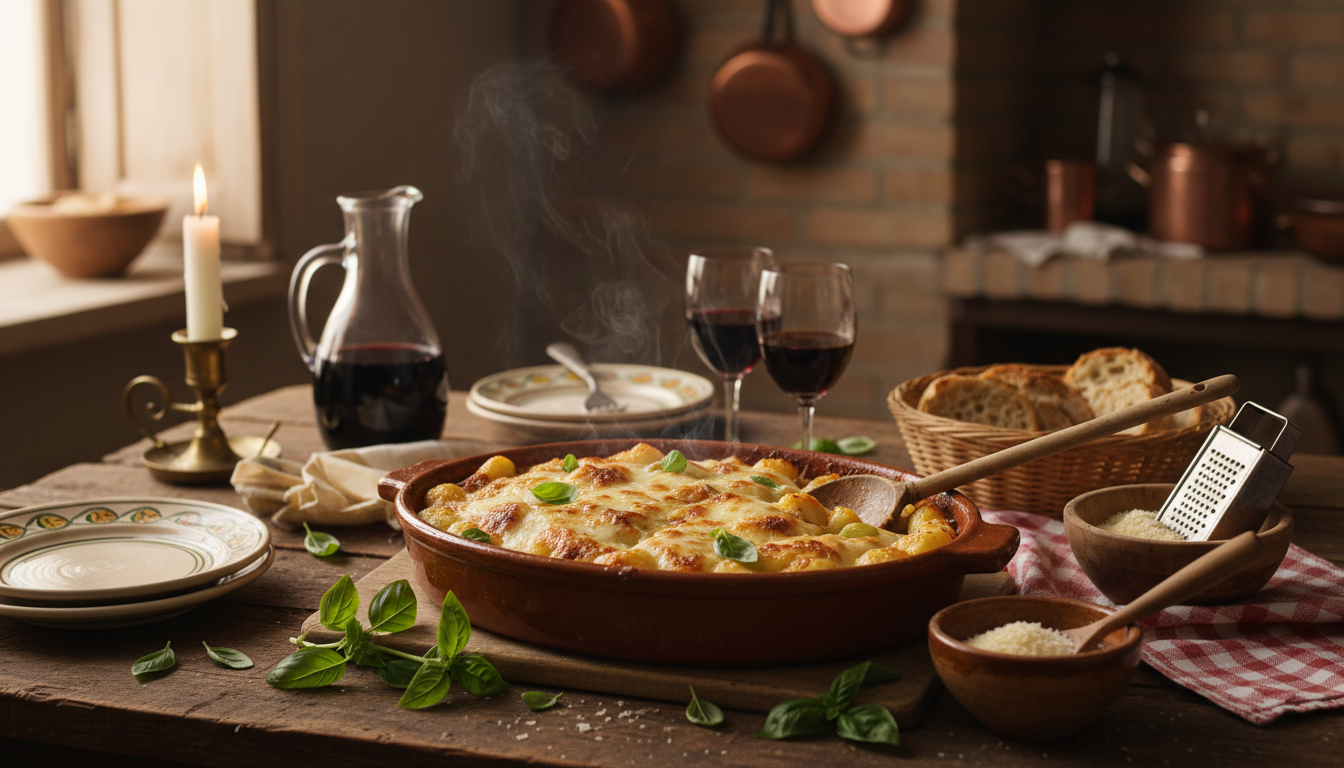 découvrez notre recette de gnocchis gratinés à la tomate chaude, accompagnés de ricotta onctueuse et mozzarella fondante, pour un dîner italien authentique et savoureux.