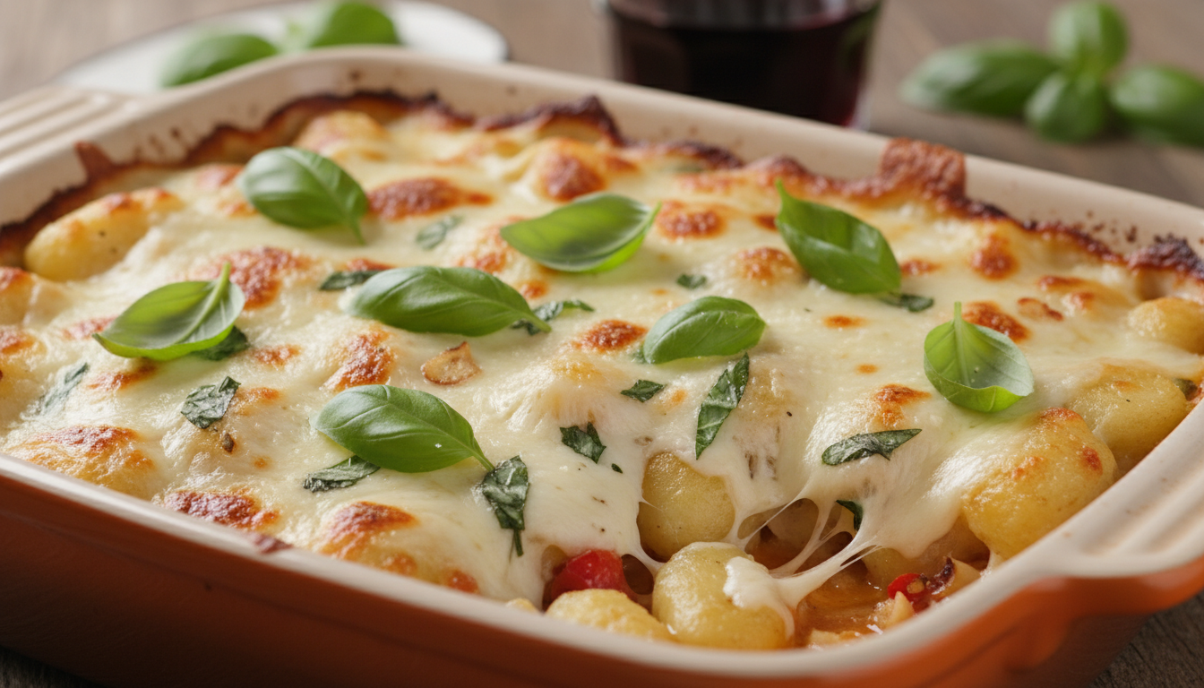 découvrez notre recette de gnocchis gratinés à la tomate chaude, accompagnés de ricotta onctueuse et de mozzarella fondante, pour un dîner italien authentique et savoureux.