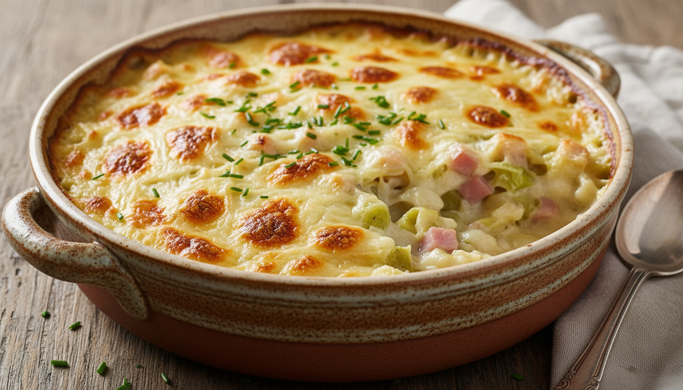 découvrez le gratin de poireaux au jambon, un plat réconfortant parfait pour le mois de mars, qui ravira toute la famille dès la première bouchée grâce à sa saveur délicieuse et sa texture fondante.