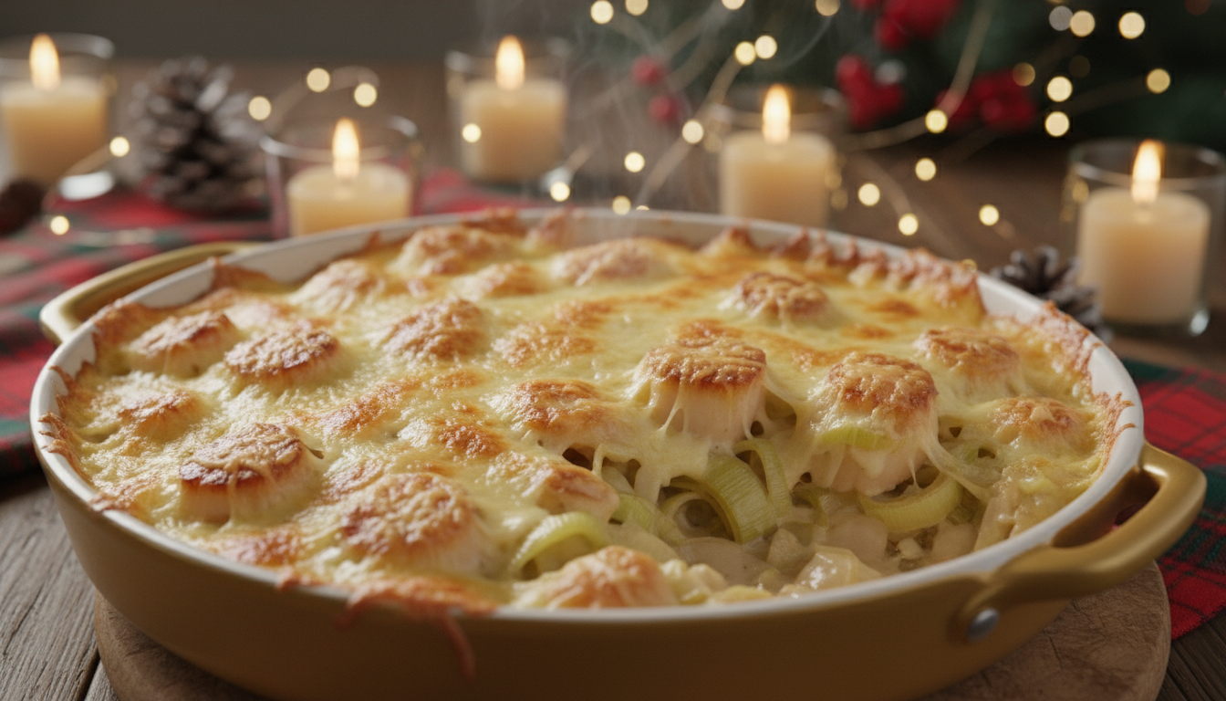 découvrez notre gratin de poireaux aux saint-jacques, une recette facile et raffinée pour réussir vos dîners de fête et épater vos invités.