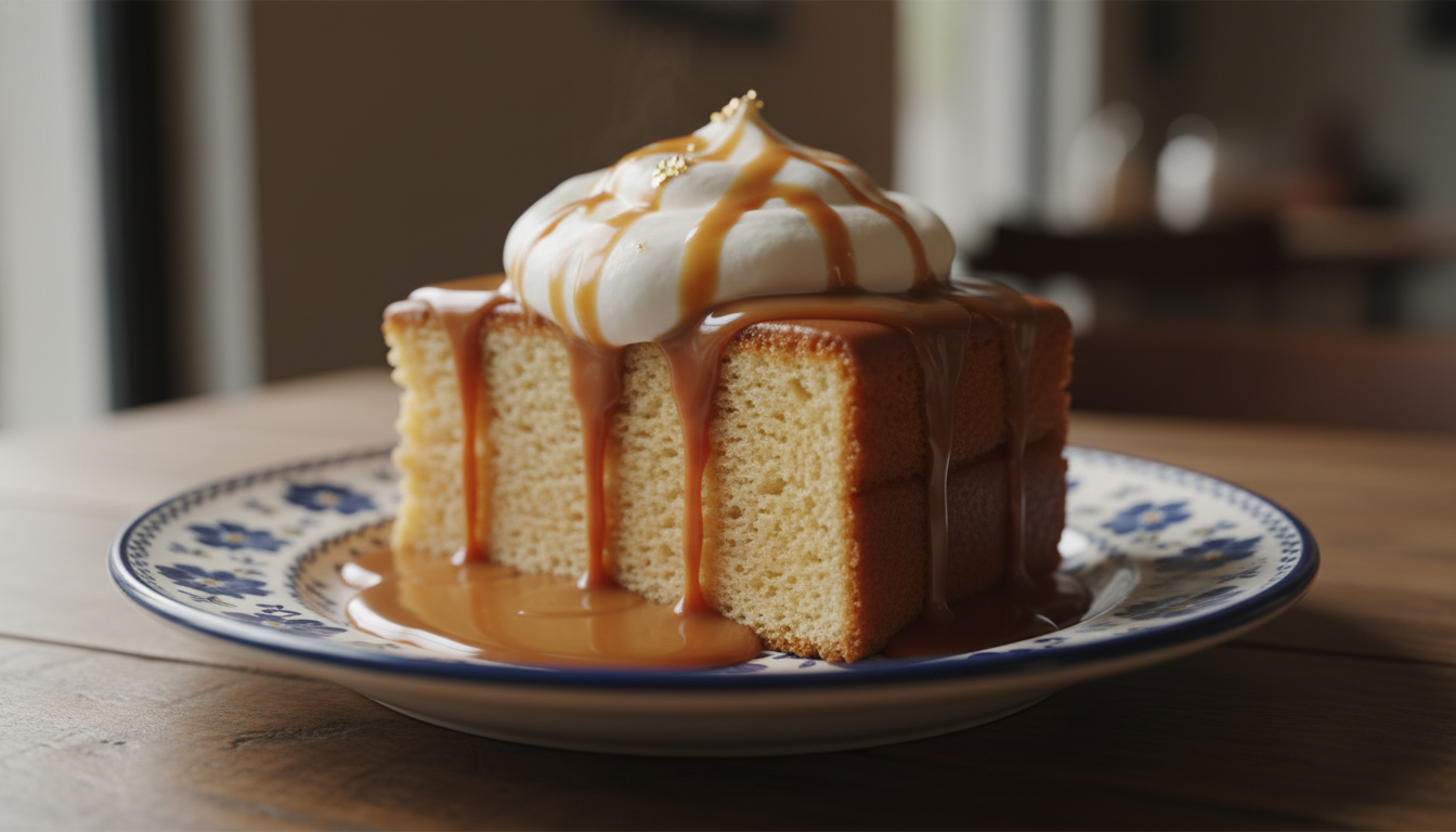 découvrez le trilèçe, ce gâteau moelleux aux trois laits et caramel, qui fait sensation sur tiktok grâce à sa texture fondante et son goût irrésistible.