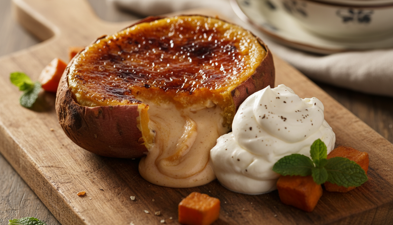 découvrez la patate douce revisitée en crème brûlée, une douceur japonaise fondante et caramélisée qui réchauffe vos papilles cet hiver. une recette sensationnelle alliant tradition et originalité.