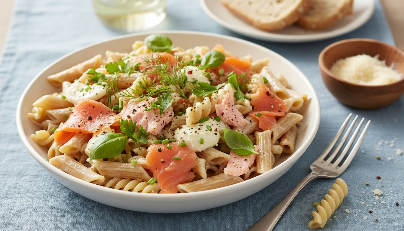 découvrez notre recette de pâtes au saumon fumé et mascarpone, une alliance parfaite entre fraîcheur, douceur veloutée et saveurs fumées pour un plat gourmand et raffiné.