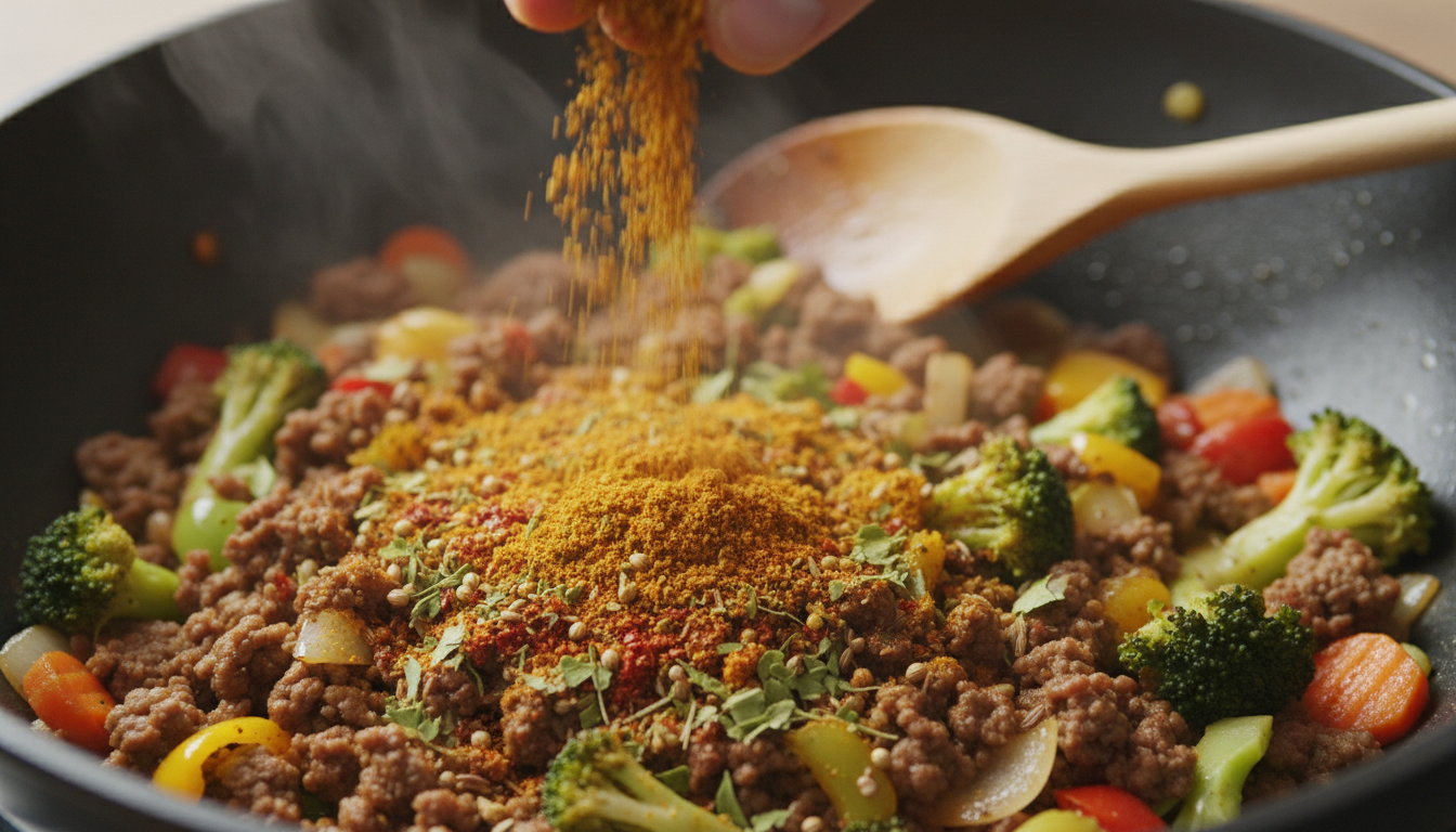 découvrez cette poêlée savoureuse de steak haché, courgettes et poivrons au curry, un plat simple et rapide à préparer aux arômes délicieux et surprenants, idéal pour un repas gourmand et parfumé.