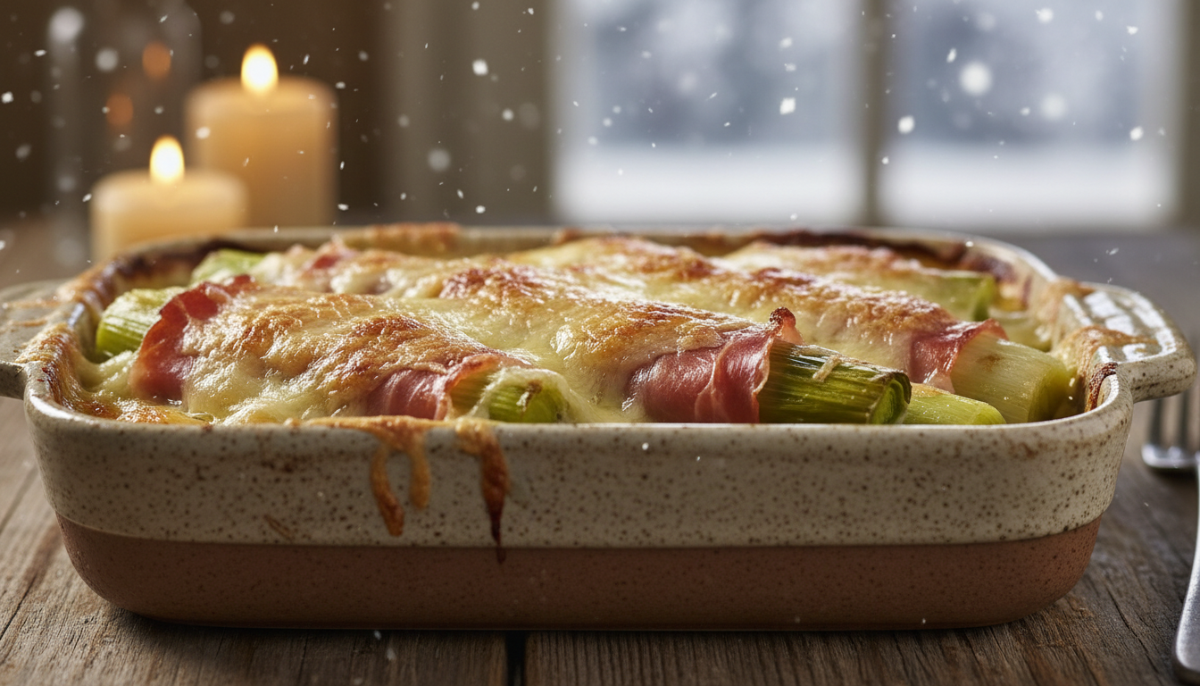 découvrez la recette réconfortante des poireaux gratinés au jambon serrano et comté, parfaite pour sublimer vos soirées d'hiver avec saveur et chaleur.